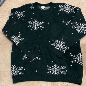 Hunter green snowflake sweater